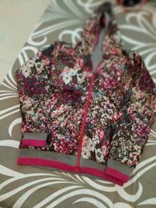 Floral Print Hooded Jacket