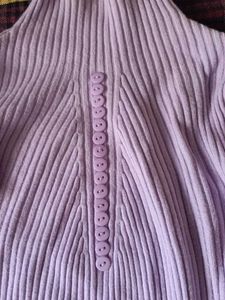 Ribbed Mock Neck Button Up Top