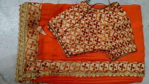 Orange Saree with Blouse