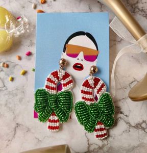 Candy Cane Christmas Earrings