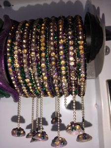 Bohemian Flower & Crystal Bangles Set