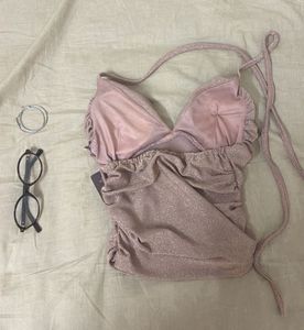 Pink shiny top