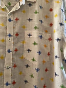 Men's White Casual Printed Shirt