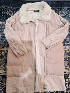 Pink Fur Trimmed Winter Coat