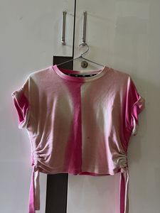 Pink Tie-Dye Crop Top