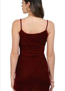 SIRIL Women's Solid Velvet Mini Party Dress