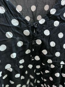 Black Polka Dot Short Dress