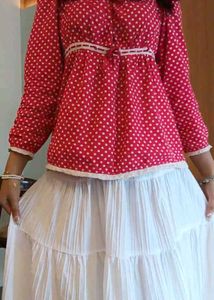 🍓✨Chic Red Polka Dot top frock✨