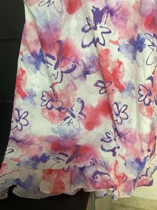 V-Neck Floral Puff Sleeve Mini Dress