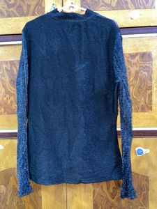 SHEIN Elegant Black Sheer Top