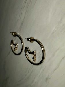Chic Hoop Earrings with Dangle Charms