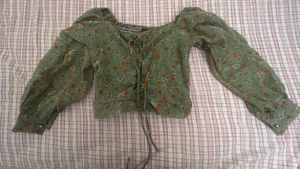 Tie Up Green Crop Top