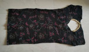 Pure Cotton Black Kurta
