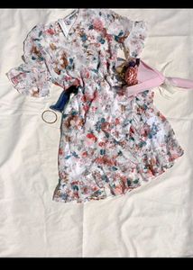 Floral Print V-Neck Dress