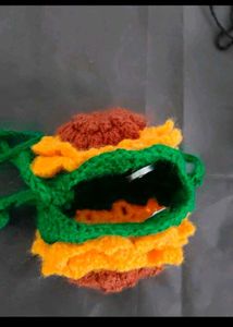 Crocheted Sunflower Crossbody Bag