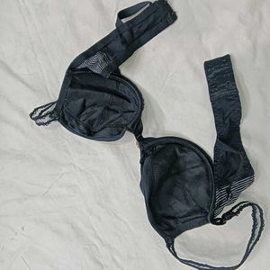Stylish Striped🪔 Bra with Bow Detail