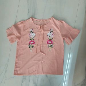 FREE SHIPPING Peachy Pink Floral Top