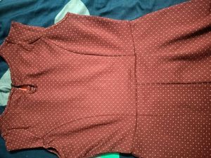 Maroon Polka Dot Dress