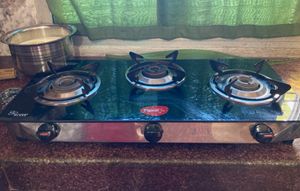 Pigeon Glass Top Gas Stove - 3 Burner
