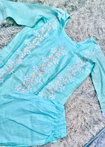 Beautiful Sky Blue Kurta Set with Dupatta