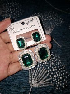 Emerald & Diamond Drop Earrings