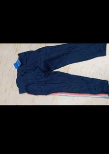 10-12 year Cute Girls Blue Capris with Pink Stripe