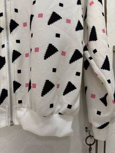 Geometric Print Bomber Jacket