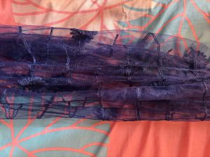 Navy blue netted duppatta scarf Y2K