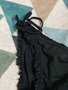 vero moda Black Ruffled Tie-Side Bikini Bottoms