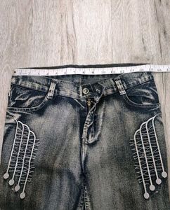Stylish Embroidered Denim Jeans