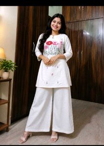 Embroidered Kurta with Palazzo Set