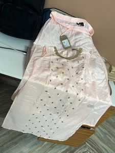Elegant Pink Kurta Set with Embellishments