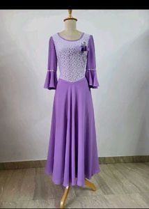 Elegant Purple Lace Gown