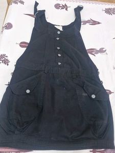 Black Pinafore Dress with Pockets