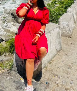 Pink Puff Sleeve Dress