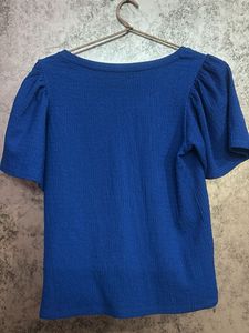 Vibrant Blue Textured Top