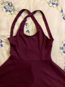 Sexy Backstrap Burgundy Wine Dress🍷