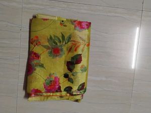 Vibrant Floral Print Saree