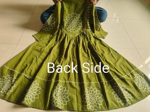 Green Embroidered Kurta with Mirror Work