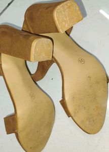 Stylish Suede Brown Heels