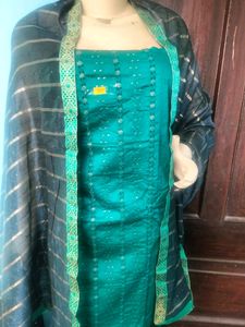 RAVISHING COTTON SILK UNSTITCHED SUIT