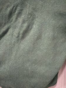 Olive Green Collared Crop Top