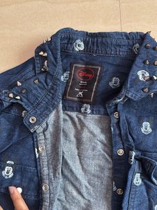 Denim Shirt with Mickey Mouse Print