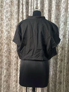 Chic Black Cropped Bolero Jacket