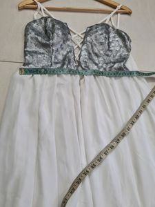 Sequined Skater White Dress