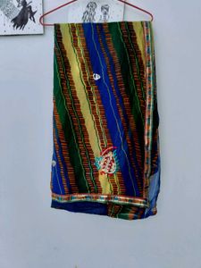 Vibrant Striped lehriya Saree