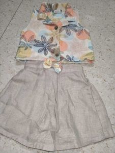 Cute Floral Top & Skirt Set