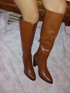 Brown Leather Knee High Boots