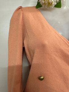 Peach Double Breasted Mini Dress