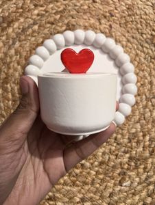 heart jar with bubble coaster